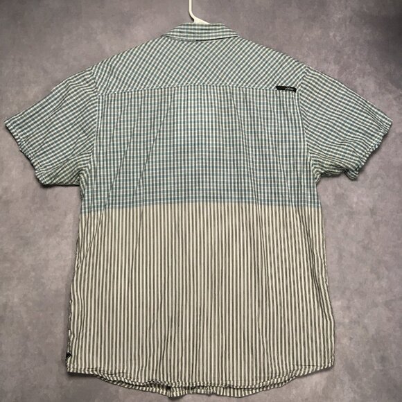Alpinestars Mens Plaid Shirt size XXL Short Sleeve Button Up Pocket White Blue - Picture 5 of 16